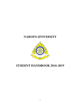 Naropauniversity Studenthandbook2018-2019