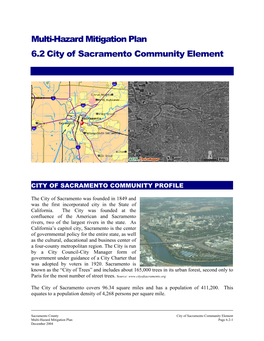 Multi-Hazard Mitigation Plan 6.2 City of Sacramento Community Element