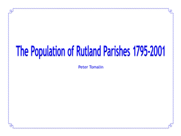 Population of Rutland Parishes 1795-2001