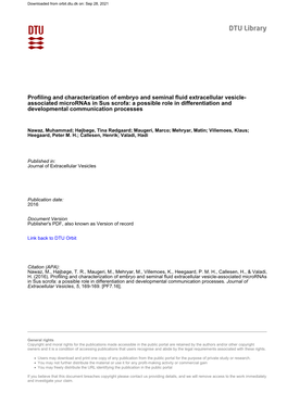 Profiling and Characterization of Embryo and Seminal