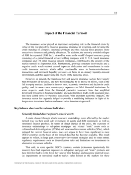 The Impact of the Financial Crisis on the Insurance Sector and Policy Responses © Oecd 2011 12 - Impact of the Financial Turmoil