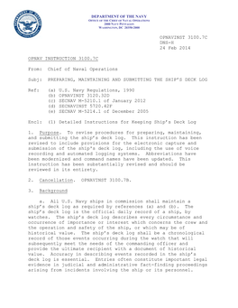 OPNAVINST 3100.7C DNS-H 24 Feb 2014 OPNAV INSTRUCTION