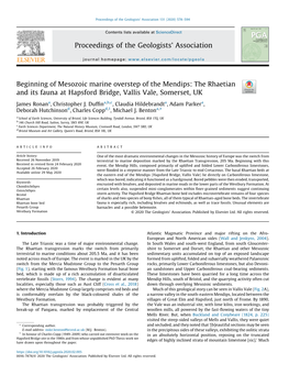 Beginning of Mesozoic Marine Overstep of the Mendips: the Rhaetian