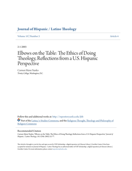 The Ethics of Doing Theology, Reflections from a US Hispanic