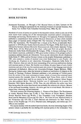 Annemarie Schimmel, As Through a Veil: Mystical Poetry in Islam, Lectures on the History of Religions Sponsored by the American