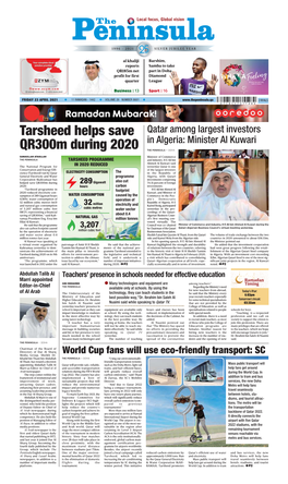 Tarsheed Helps Save Qr300m During 2020
