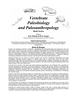 Vertebrate Paleobiology and Paleoanthropology Book Series