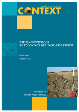 Psp 96 – Woodstock Post Contact Heritage Assessment