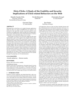 A Study of the Usability and Security Implications of Click-Related Behaviors on the Web