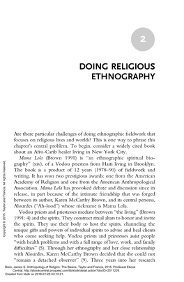 Doing Religious Ethnography