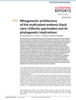 (Villorita Cyprinoides) and Its Phylogenetic Implications Summaya Rahuman1,3, N