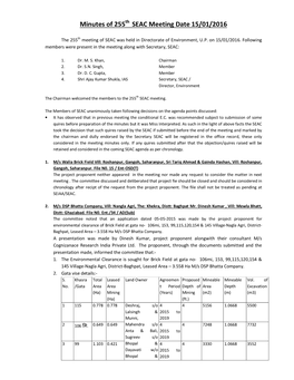 Minutes of 255 SEAC Meeting Date 15/01/2016