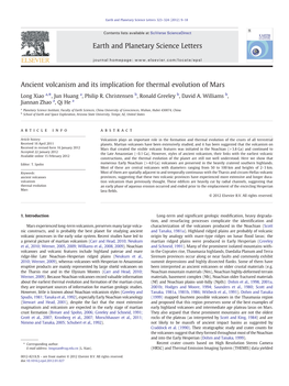 Ancient Volcanism and Its Implication for Thermal Evolution of Mars