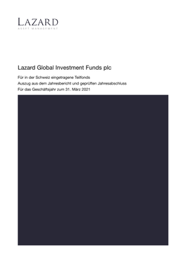 Annual Report Lazard Global Investment Funds