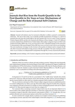 Mechanisms of Change and the Role of Journal Self-Citations