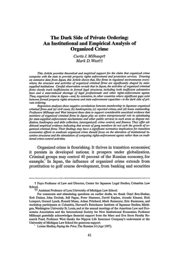 An Institutional and Empirical Analysis of Organized Crime Curtisj