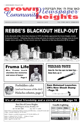 Rebbe's Blackout Help-Out