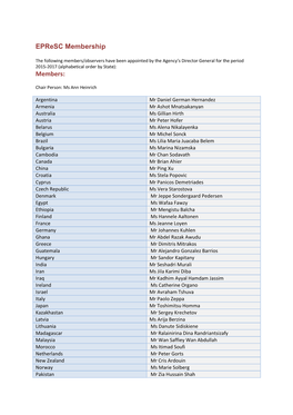 Epresc Membership Members