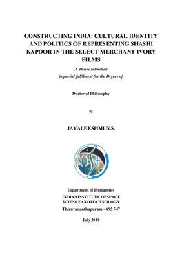 Cultural Identity and Politics of Representing Shashi Kapoor in the Select Merchant Ivory Films