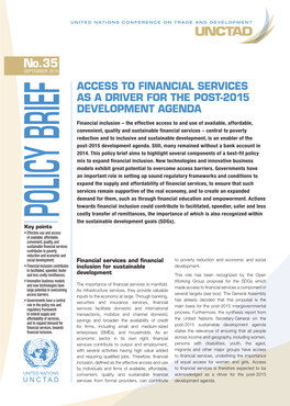 Access to Financial Services As a Driver for the Post-2015 Development Agenda