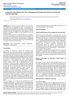 Is Shared Leadership the New Way of Management? Comparison Between Vertical and Shared Leadership