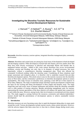 Investigating the Shoreline Touristic Resources for Sustainable Tourism Development Options