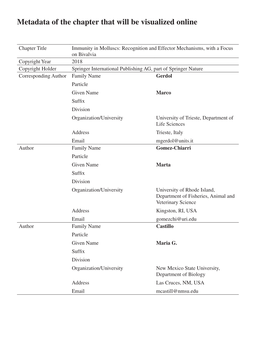 Metadata of the Chapter That Will Be Visualized Online