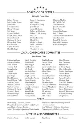 Local Candidates Committee Staff Interns And