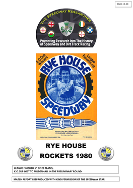 Rye House Rockets 1980