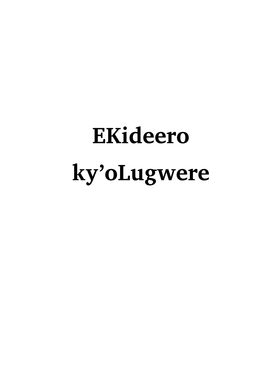 Ekideero Kyʼolugwere