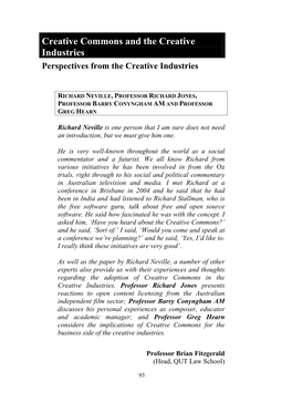 Creative Commons and the Creative Industries Perspectives from the Creative Industries