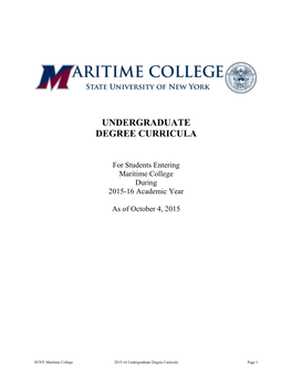 Undergraduate Degree Curricula