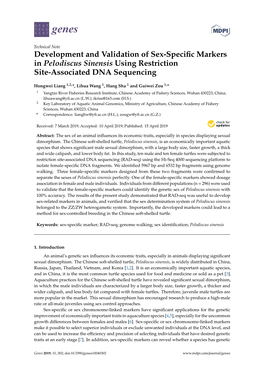 Development and Validation of Sex-Specific Markers in Pelodiscus