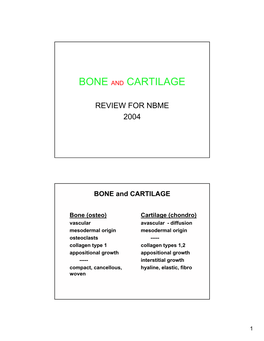 Bone and Cartilage