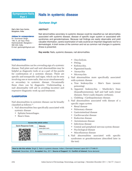 Nails in Systemic Disease Part I