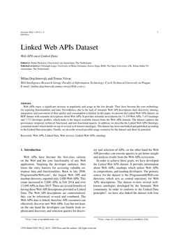 Linked Web Apis Dataset Web Apis Meet Linked Data