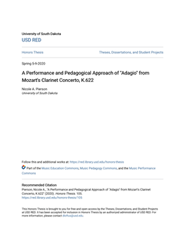 A Performance and Pedagogical Approach of 