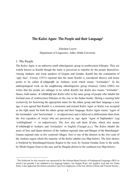 The Kulisi Agaw: the People and Tttheirtheir Language 111