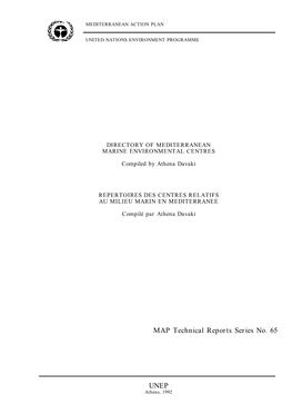 MAP Technical Reports Series No. 65 UNEP