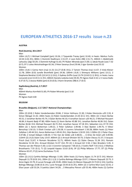 EUROPEAN ATHLETICS 2016-17 Results Issue N.23