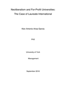 Neoliberalism and For-Profit Universities: the Case of Laureate International