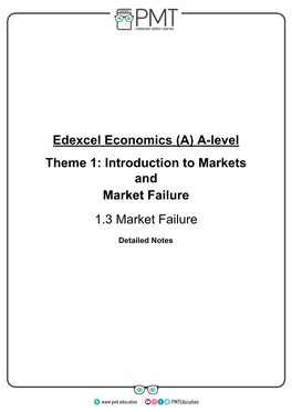 Topic 1.3. Market Failure