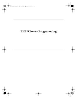 PHP 5 Power Programming