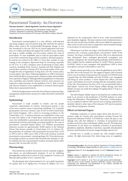 Paracetamol Toxicity- an Overview