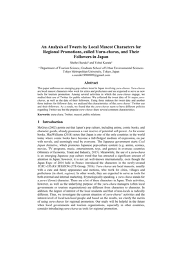 An Analysis of Tweets by Local Mascot Characters for Regional Promotions, Called Yuru-Charas, and Their Followers in Japan