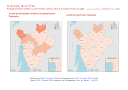 BURUNDI, JAHR 2018: Kurzübersicht Über Vorfälle Aus Dem Armed Conflict Location & Event Data Project (ACLED) Zusammengestellt Von ACCORD, 25