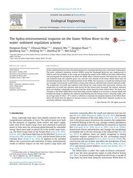 The Hydro-Environmental Response on the Lower Yellow River to the Water￢ﾀﾓsediment Regulation Scheme