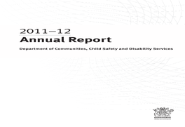 Annual Report 2011-12 Department of Communities, Child Safety And