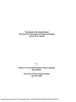 The Islands of the Danish Realm: the Quest for Sovereignty in Iceland, Greenland, and the Faroe Islands