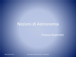 Nozioni Di Astronomia